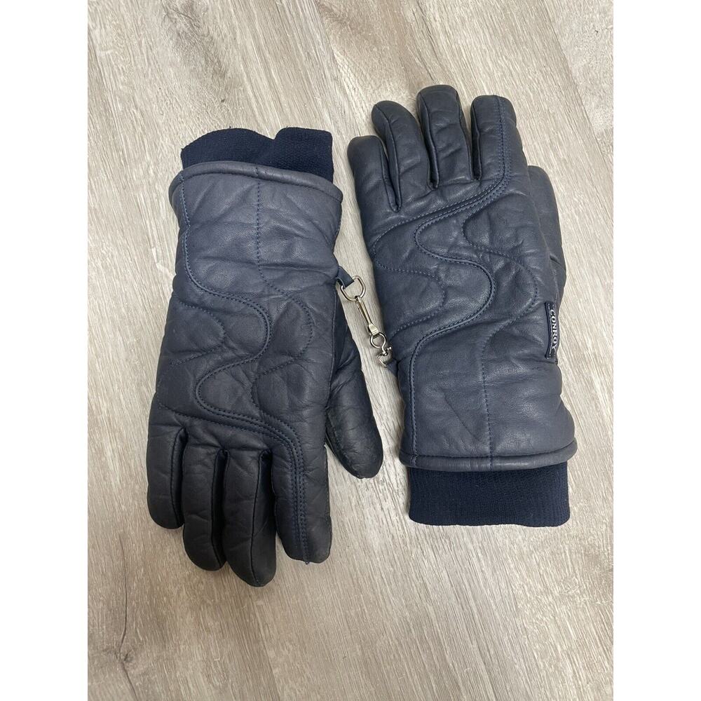 Conro Women’s Ladies Vintage Blue Leather Gloves Size Small